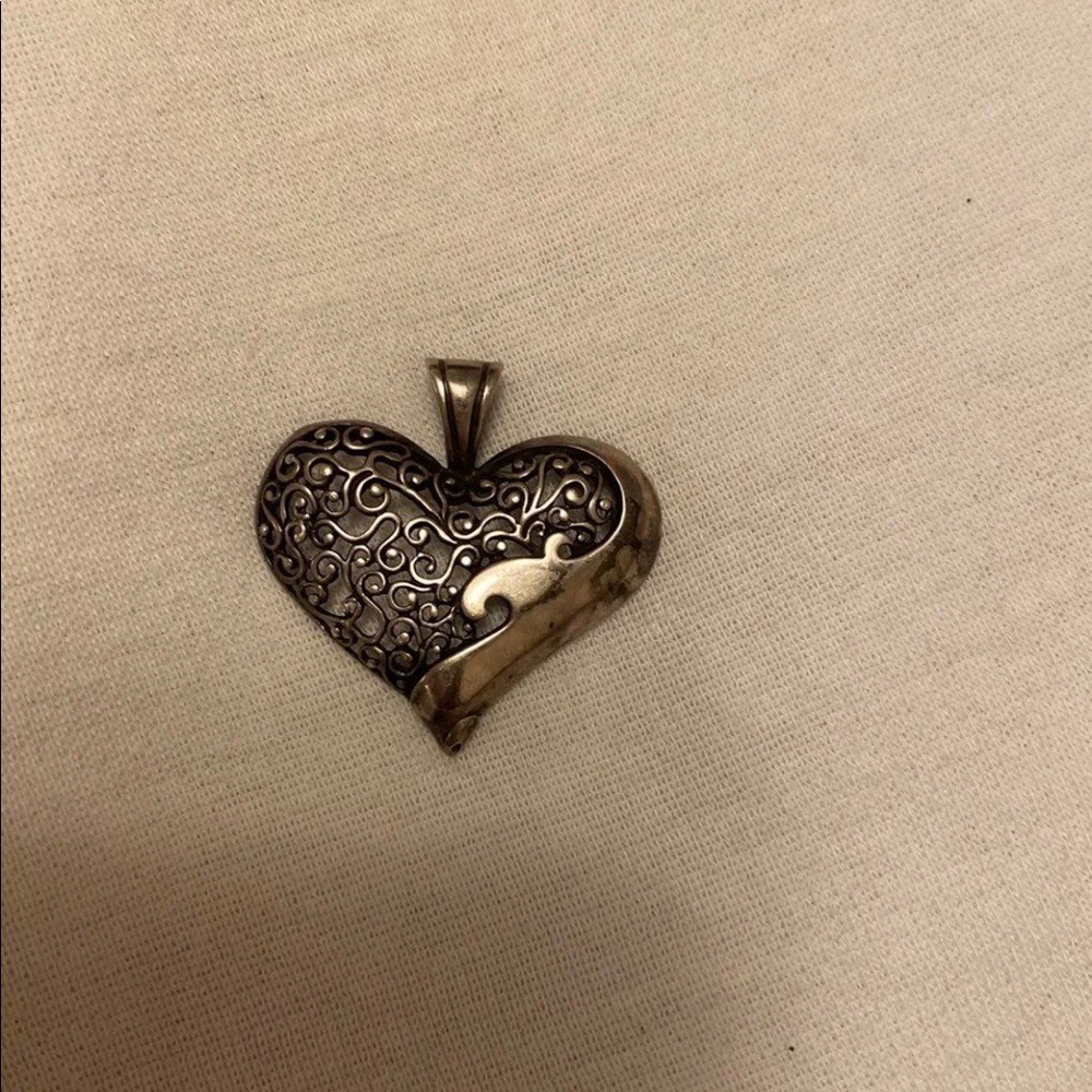 COPY - Silver Jezlaine puffy heart pendant necklace